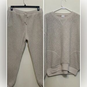 PINK Victoria's Secret Neutral Beige Loungewear Top And Bottom Set-XL